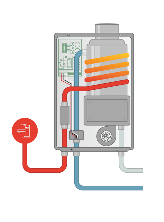 Tankless water heater diagram