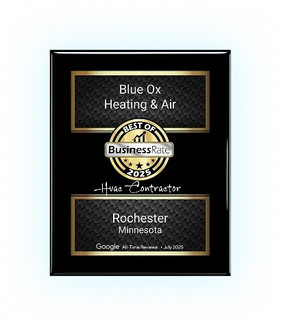 Blue Ox Heating & Air award plaque