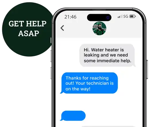 Smartphone screen showing customer service text conversation