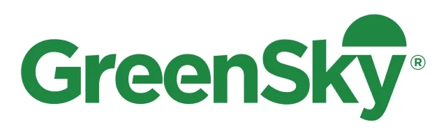 Green Greensky logo against white