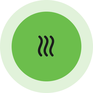 Green heat/steam waves icon
