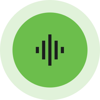 Green sound wave plumbing icon on circular background